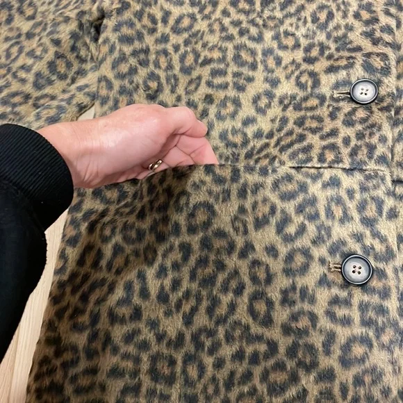 Old Navy Long-Line Cardigan Coat, Leopard, sz XS - Picture 7 of 13